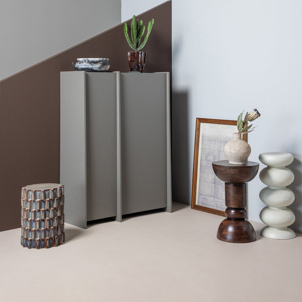 BROCK 2-DEURS KAST ESSEN FINEER WARMGRIJS [fsc]