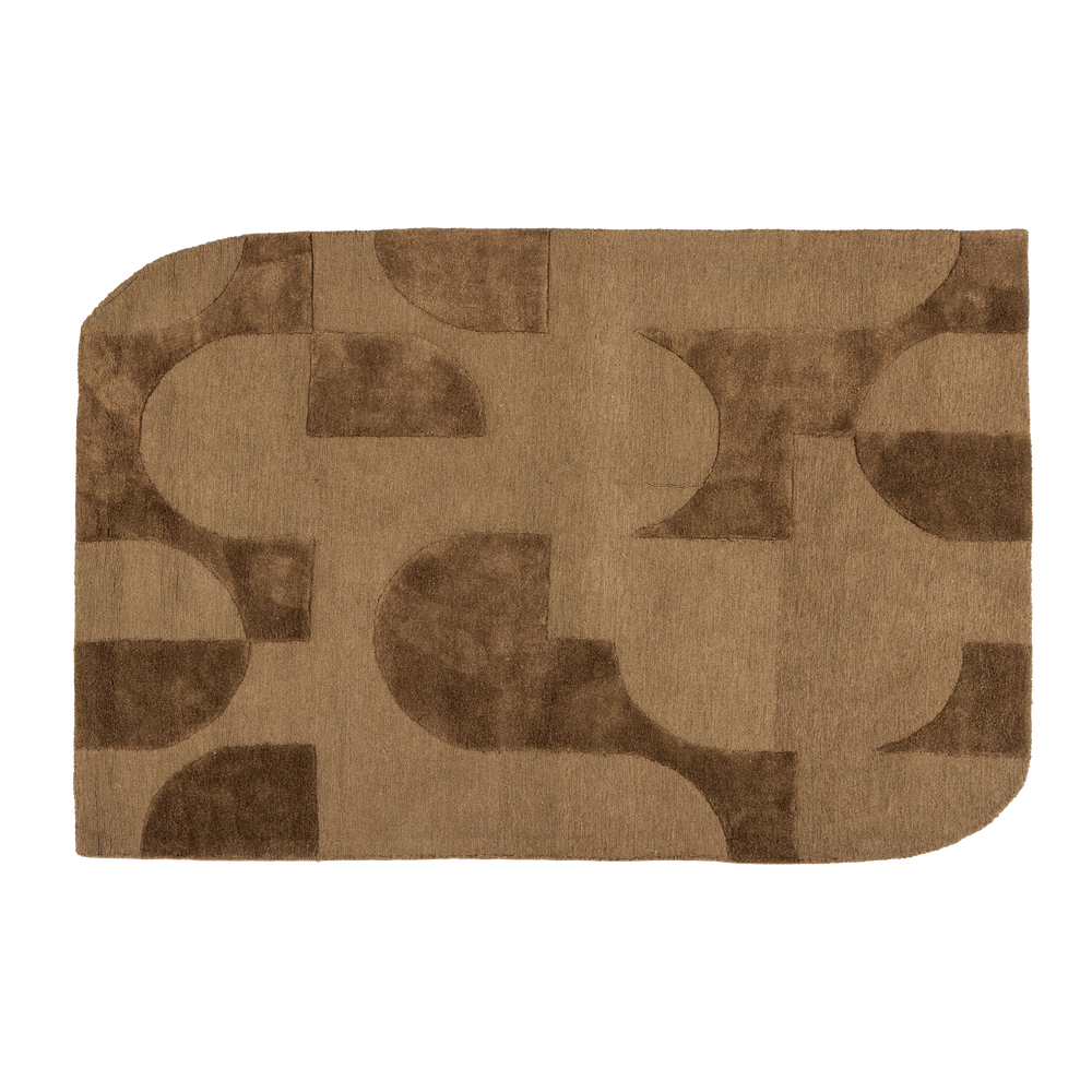 LIVO VLOERKLEED VISCOSE/WOL BRUIN 170x240 CM