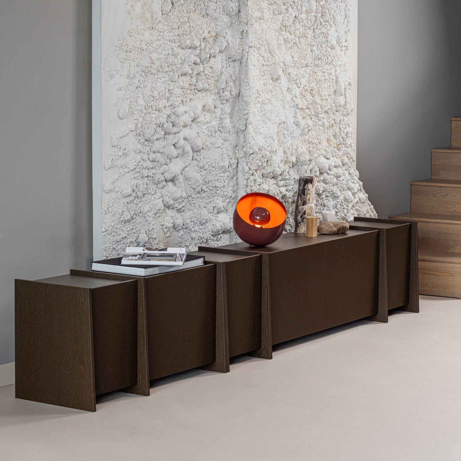 BROCK TV MEUBEL 200 CM ESSEN FINEER MIDDENBRUIN [fsc]