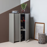 BROCK 2-DEURS KAST ESSEN FINEER WARMGRIJS [fsc]