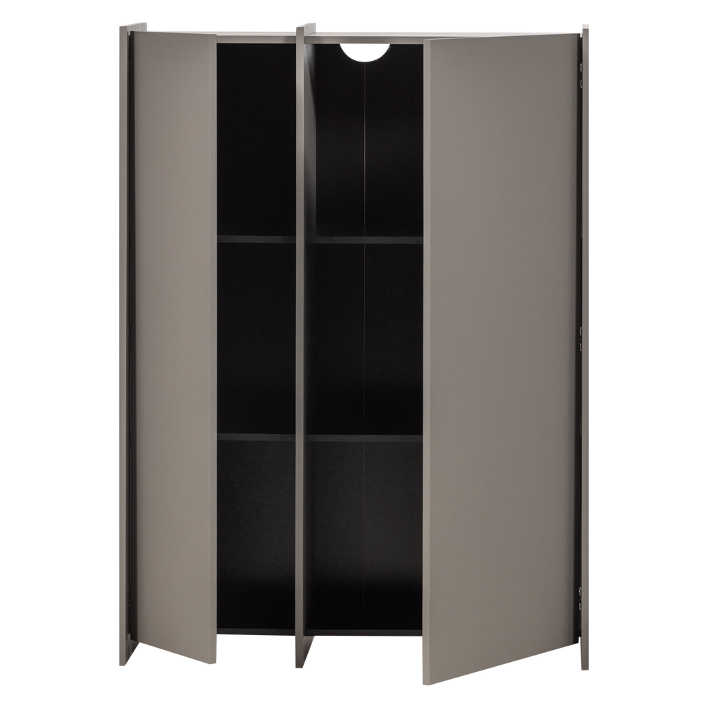 BROCK 2-DEURS KAST ESSEN FINEER WARMGRIJS [fsc]