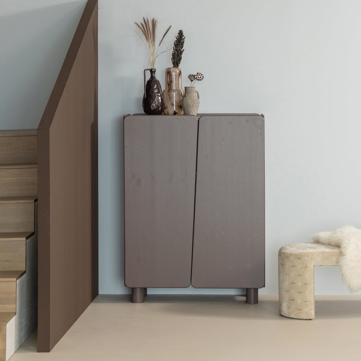 ROOT 2-DEURS KAST GRENEN TRUFFEL BRUIN [fsc]