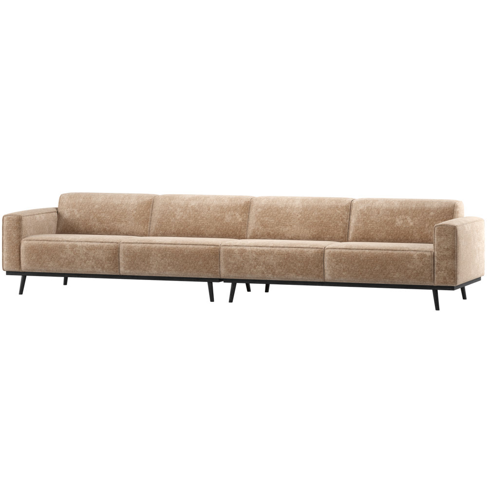 STATEMENT XL 4-ZITS BANK 372 CM CHENILLE VELVET PERZIKROZE