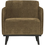 STATEMENT FAUTEUIL MET ARM RIBSTOF OLIJFGROEN