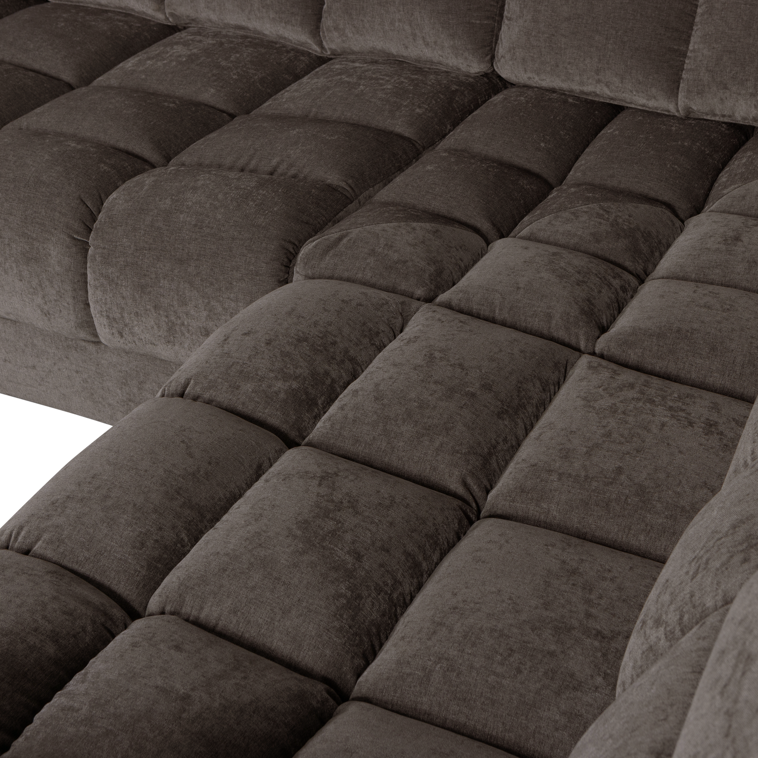 SECOND DATE HOEKBANK RECHTS VELVET WARMGRIJS