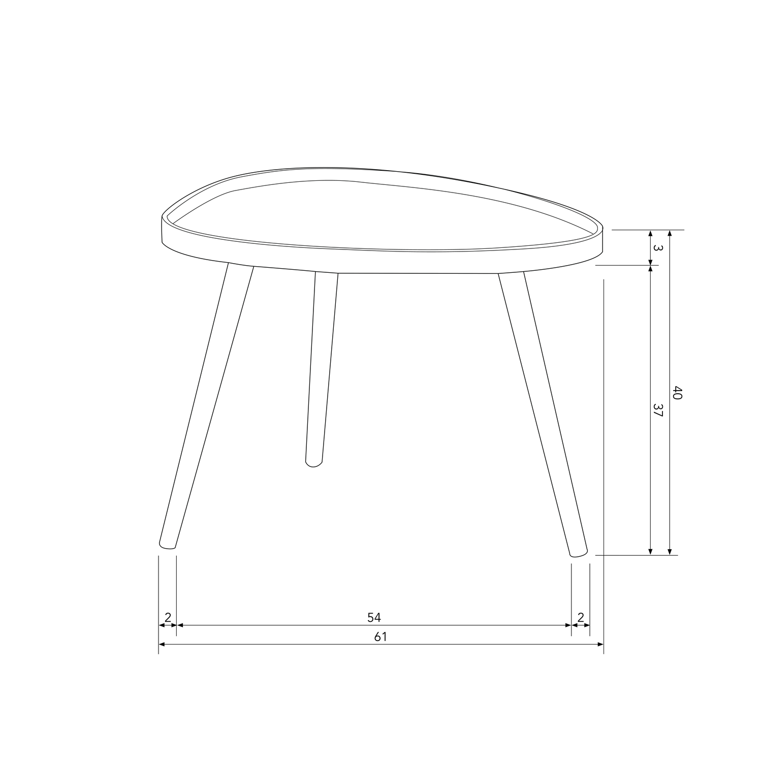 MAE BIJZETTAFEL ORGANISCH MDF/GRENEN SEPIA