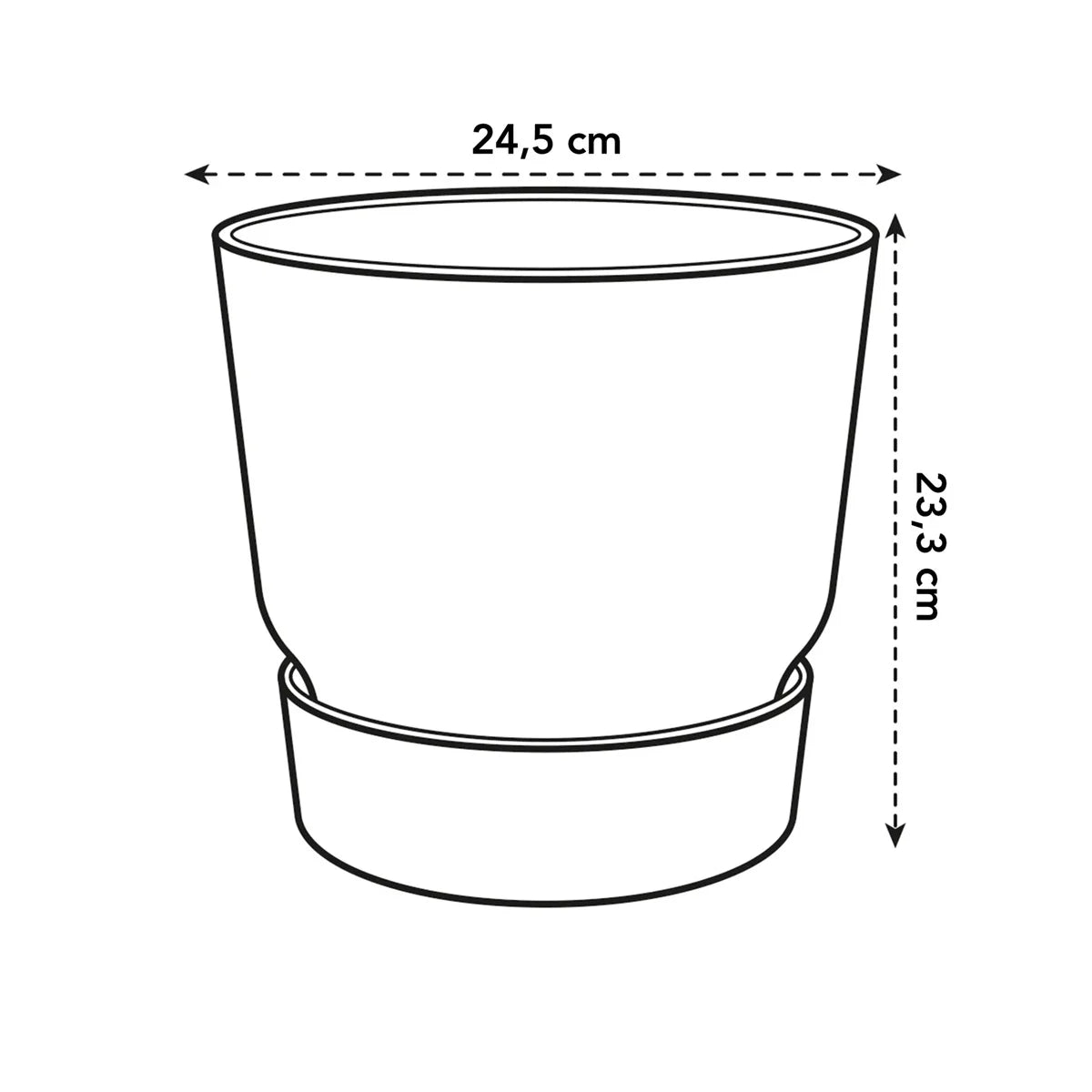 Elho - Greenville Rond | Wit | 25 Cm