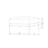 COUPLE POEF 100 CM ZAND