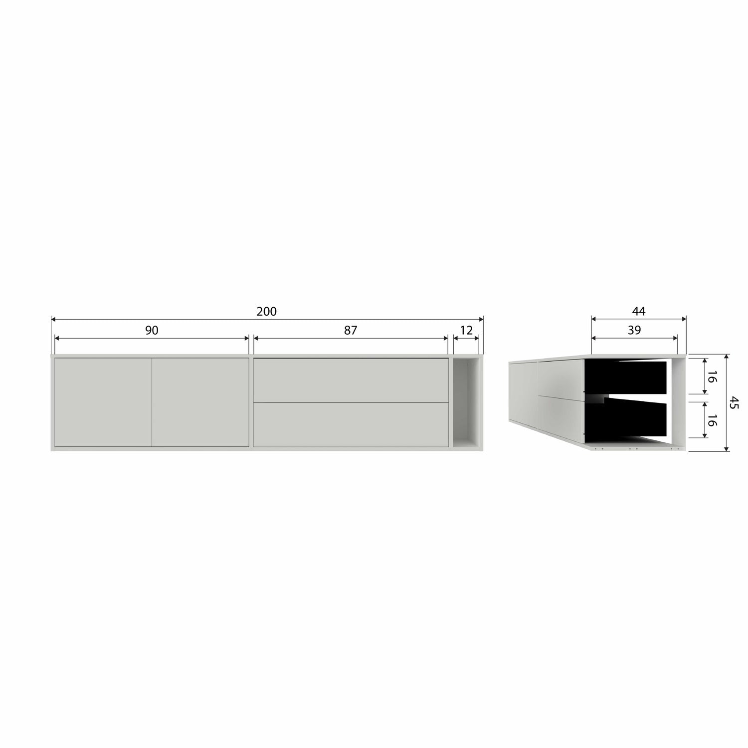 SETTLE DOWN TV MEUBEL 200 CM GRENEN DUST [fsc]