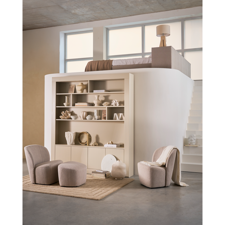 LOFTY HOCKER BOUCLE GRIJS