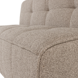 CLUSTER EETBANKJE MET RUGLEUNING BOUCLE KHAKI BRUIN