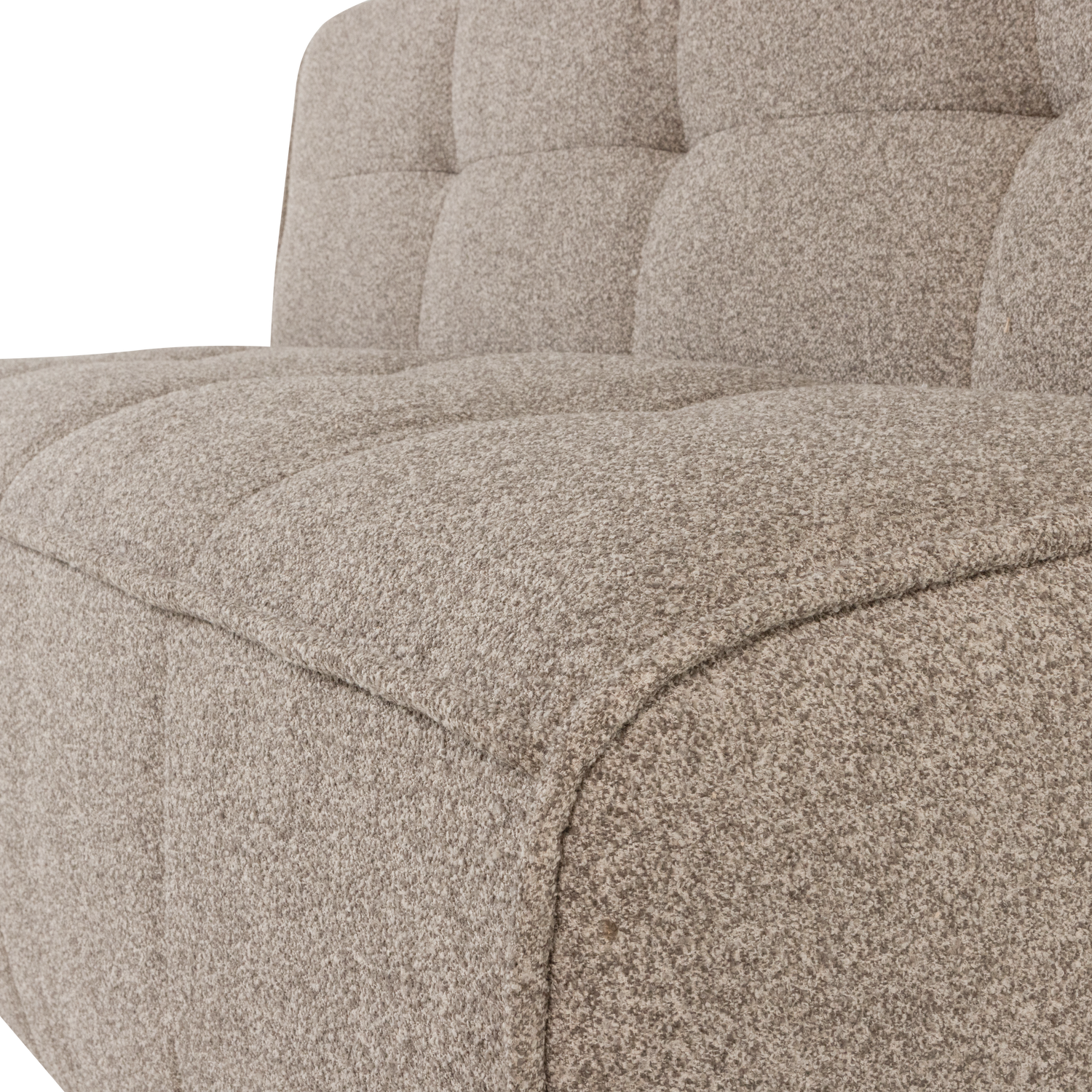 CLUSTER EETBANKJE MET RUGLEUNING BOUCLE KHAKI BRUIN