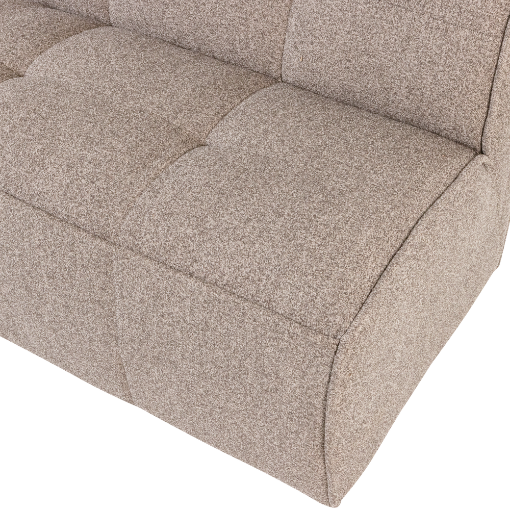 CLUSTER EETBANKJE MET RUGLEUNING BOUCLE KHAKI BRUIN