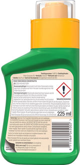 Pokon onkruidconcentraatfles met achteretiket en barcode, 225 ml