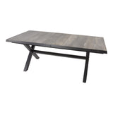 Uittrektafel Castilla zwart met kruispoot 204/264 x 102 cm - Lesli Living