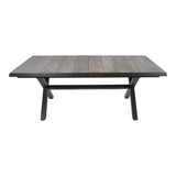 Uittrektafel Castilla zwart met kruispoot 204/264 x 102 cm - Lesli Living