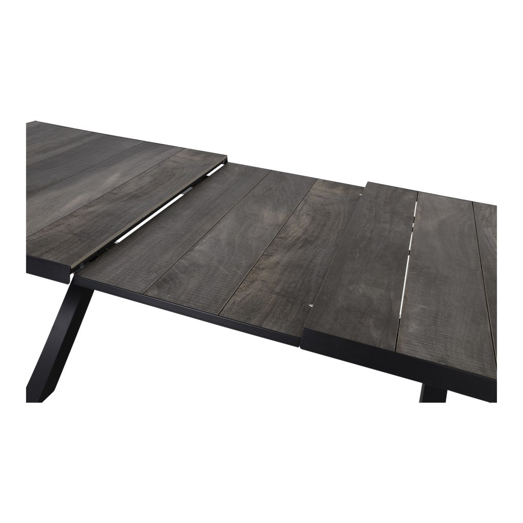 Uittrektafel Castilla zwart met kruispoot 204/264 x 102 cm - Lesli Living