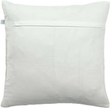 Sierkussen 45x45 cm in ivoor met gladde stof en horizontale stiksels