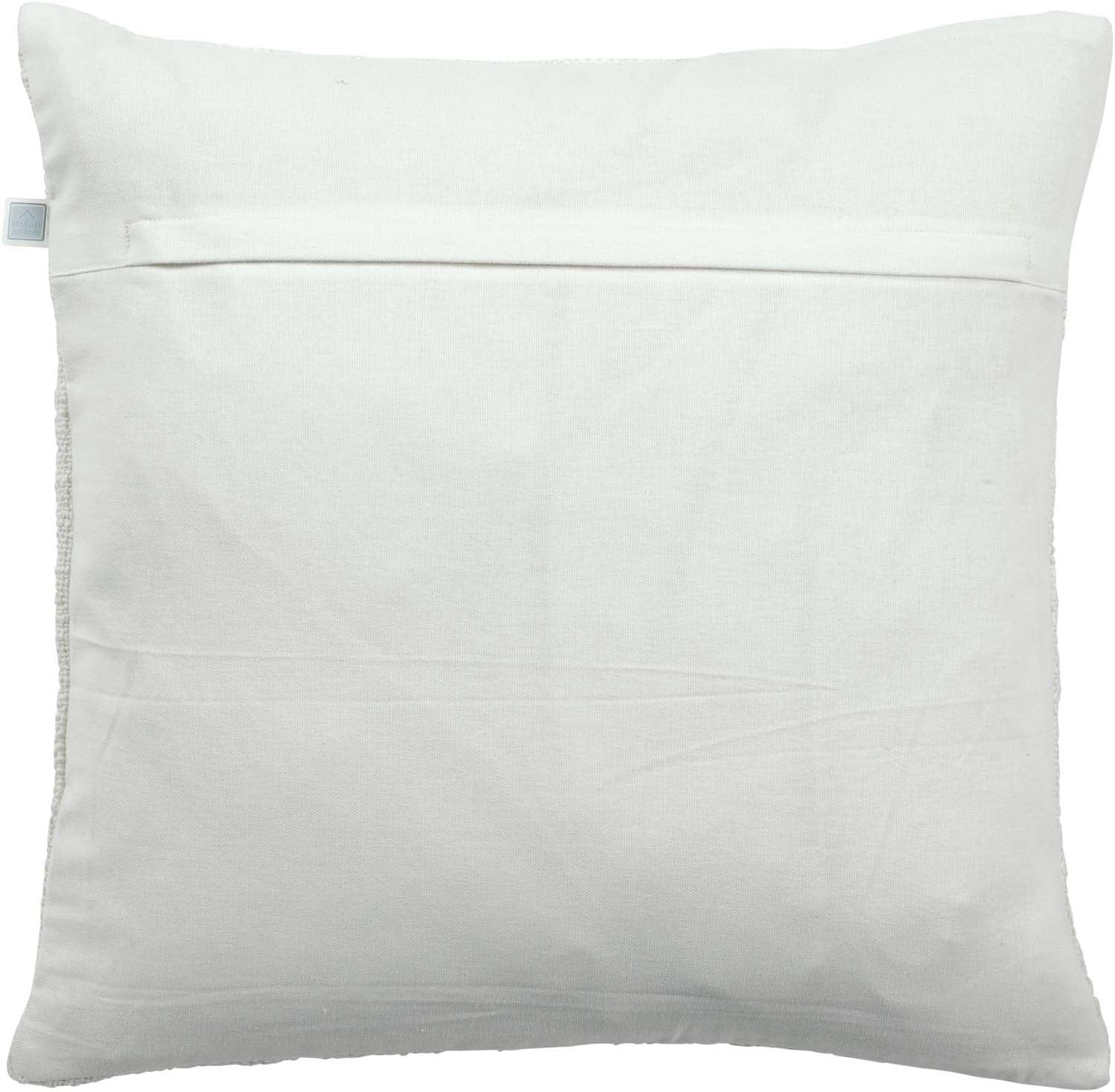 Sierkussen 45x45 cm in ivoor met gladde stof en horizontale stiksels