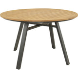 Ronde eettafel Ø120 cm met houtblad en antraciet poten