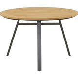 Ronde hout eettafel Ø120 cm met antraciet centrale poot