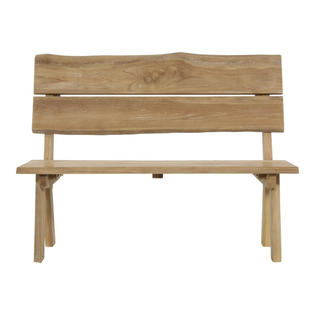 Teak boomstam bank 130 cm