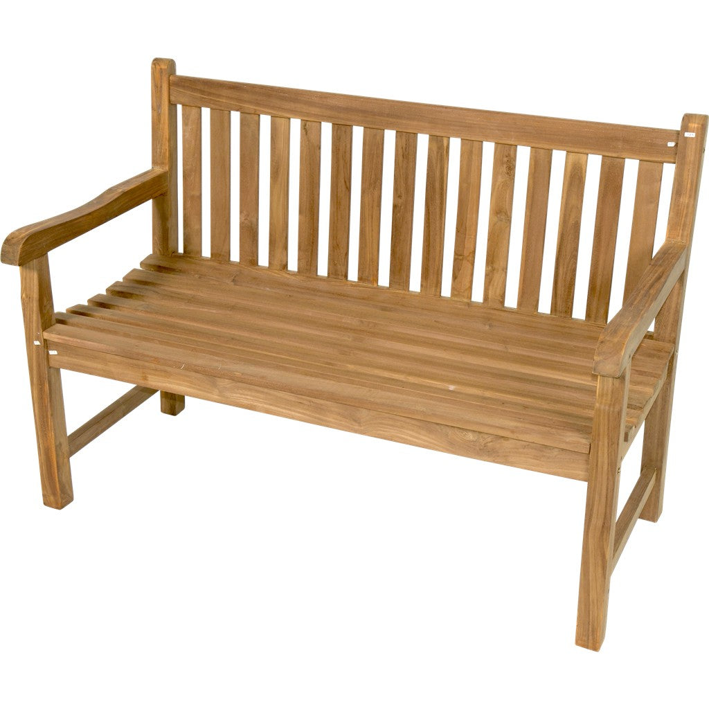 Bank teak rechte rug 130 cm