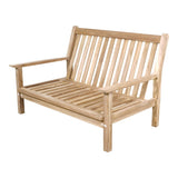 Loungebank teak 124 cm, incl. kussen