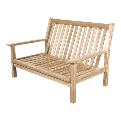 Loungebank teak 124 cm, incl. kussen