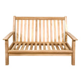 Loungebank teak 124 cm, incl. kussen