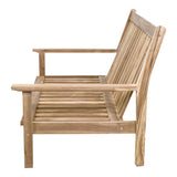 Loungebank teak 124 cm, incl. kussen