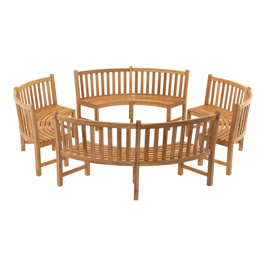 Ronde teakbank 200 cm