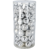 Kerstballen 100 stuks kunststof | Zilver