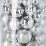 Kerstballen 100 stuks kunststof | Zilver
