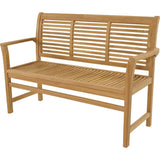 Teakhouten bank Stripe 142 cm