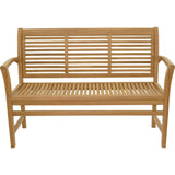 Teakhouten bank Stripe 142 cm