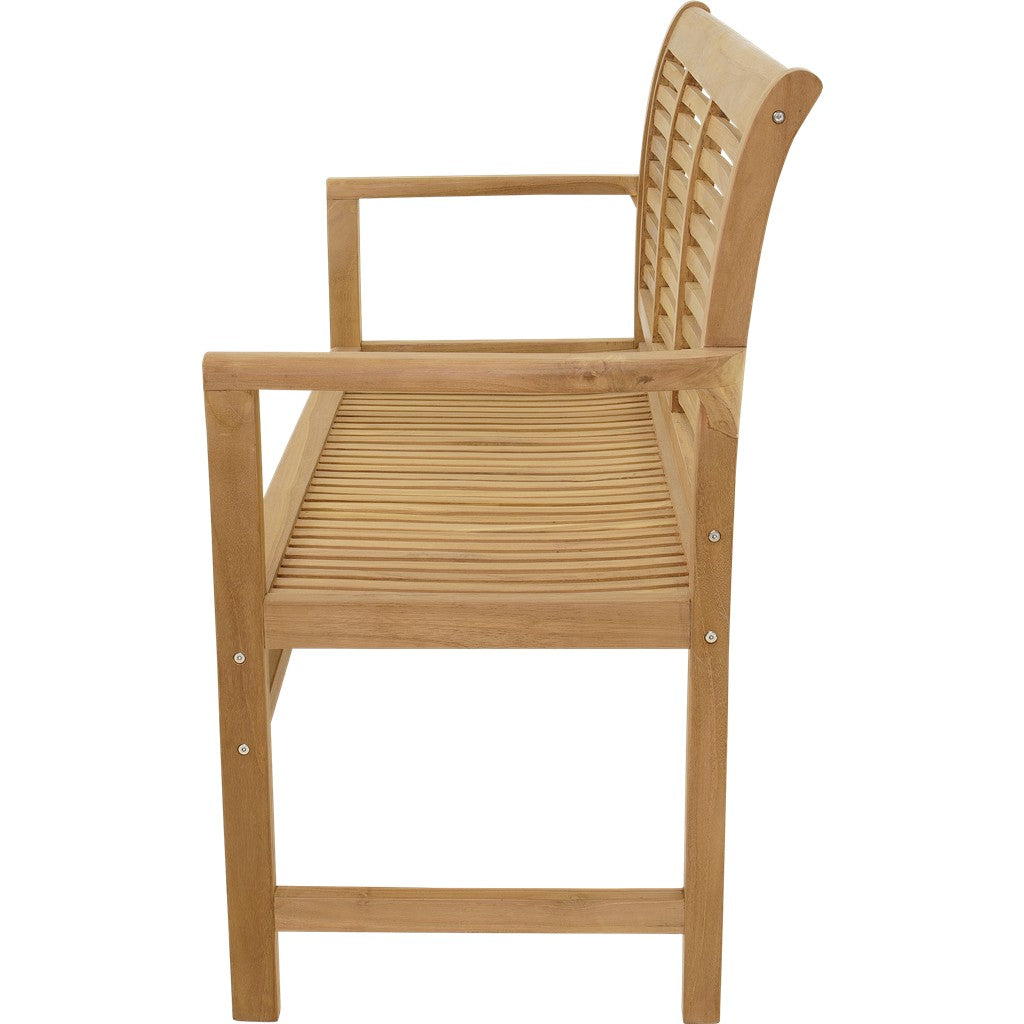 Teakhouten bank Stripe 142 cm