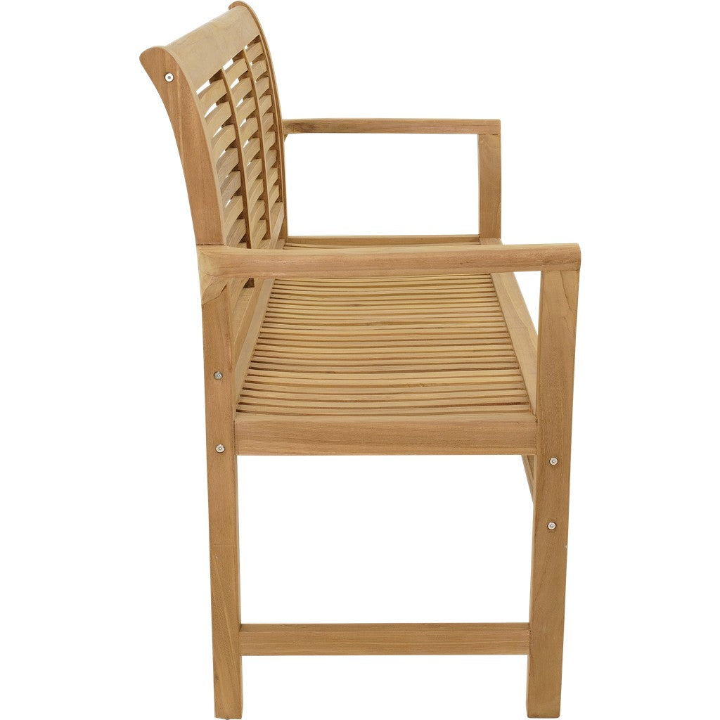 Teakhouten bank Stripe 142 cm