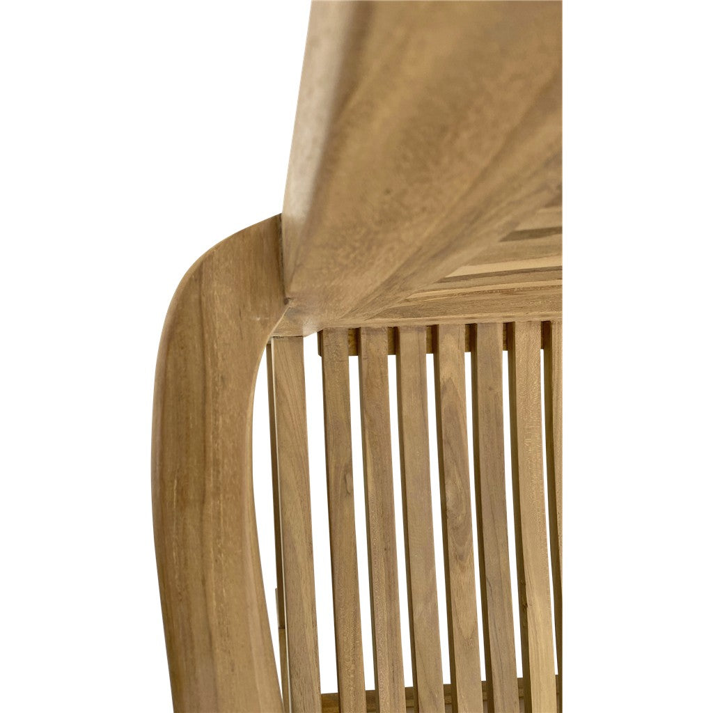 Teakhouten bank Stripe 142 cm