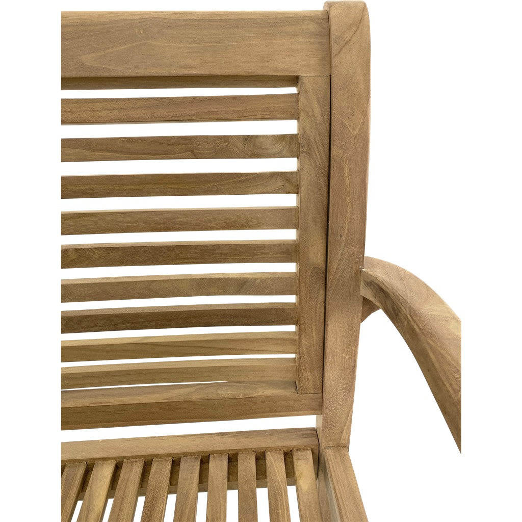 Teakhouten bank Stripe 142 cm