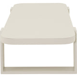Lounge-voetbank met gladde lichtgekleurde zitting en lichtbeige, open onderstel