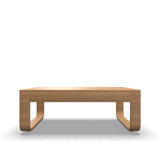 Loungeset tafeltje met houten frame en rechthoekig blad, beige zitkussenvormig vlak