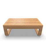 Houten salontafel met rechthoekig blad van latten