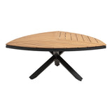 Driehoekige houten tafel Lesli Living met klaprand, 170x170 cm, zwart onderstel