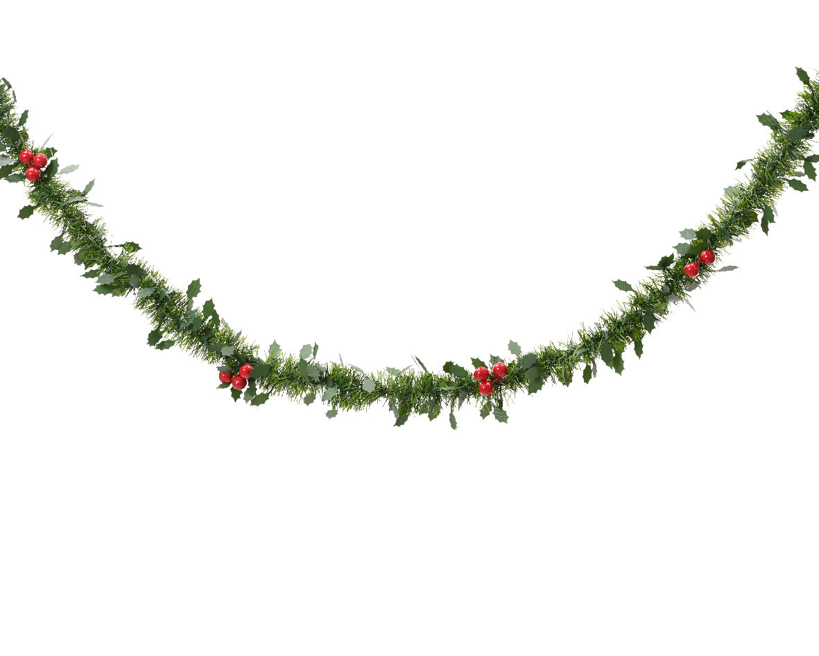 Lametta guirlande pvc leaves and berries