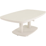 Verstelbare loungetafel Geneva, crème, Deens, ovaal, 135 x 83 cm