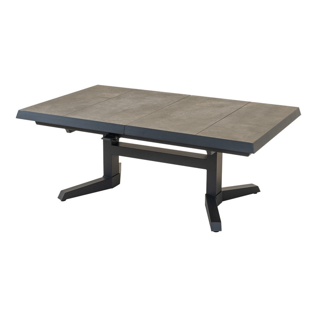 Verstelbare uittrektafel Murcia zwart 143/183x88x54/74cm - Lesli Living
