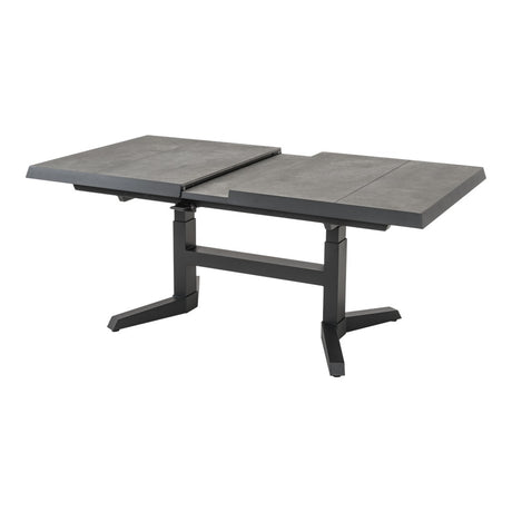 Verstelbare uittrektafel Murcia zwart 143/183x88x54/74cm - Lesli Living