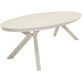Lesli Living ovale crème tafel met 4 taps toelopende poten.