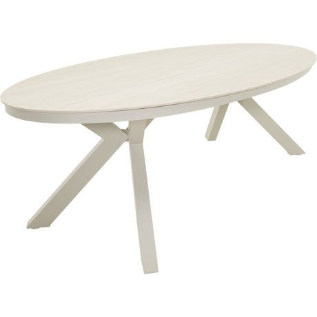 Lesli Living ovale crème tafel met 4 taps toelopende poten.